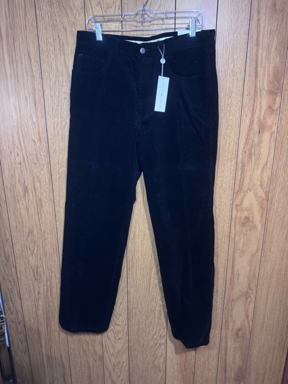 Joseph Abboud Black Corduroy Straight Leg Pants 34‎ x 30inches  NWT